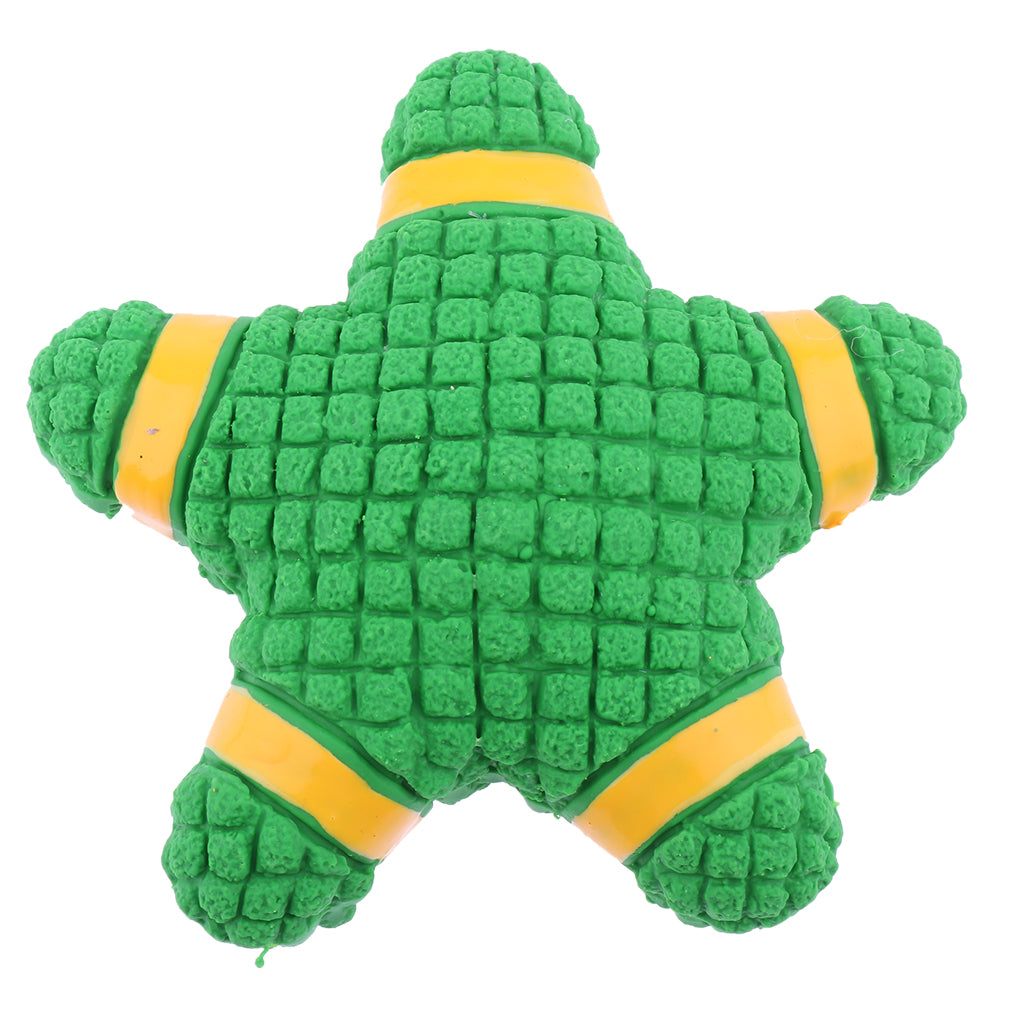 Nontoxic Latex Dog Chew Toy Interactive Chewing Squeaky Toys Star_Green