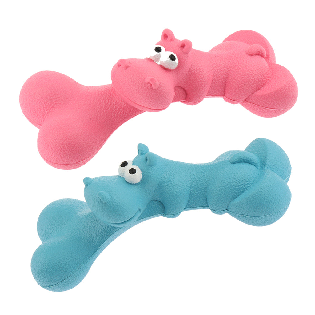 Dog Chew Toy, Rubber Bone Chewing Toys,Durable Bite Toy Molar Toy Pink_2