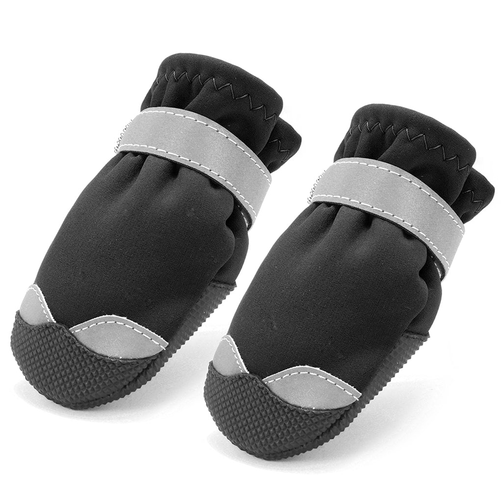 4 Pcs Pet Dog Shoes Boots Anti-Slip Waterproof Pet Paw Protector Dog Shoes  Black-L