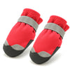 4 Pcs Pet Dog Shoes Boots Anti-Slip Waterproof Pet Paw Protector Dog Shoes  Red-M