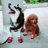 4 Pcs Pet Dog Shoes Boots Anti-Slip Waterproof Pet Paw Protector Dog Shoes  Red-M