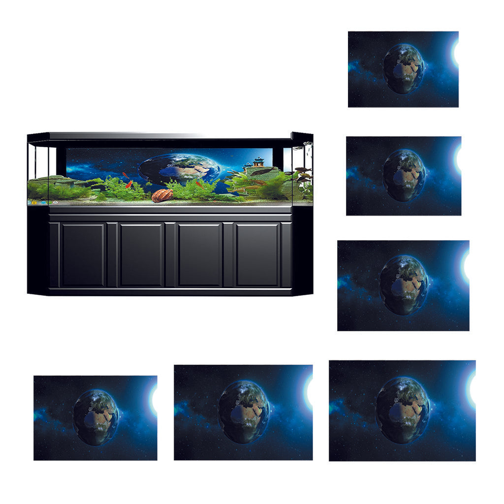 Aquarium 3D Background Sticker Fish Tank Wall Backdrop Decoration XS