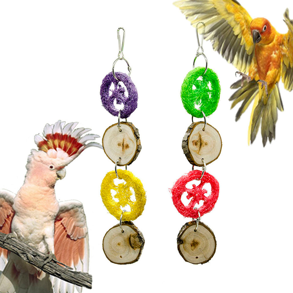 2 Pcs Bird Swing Toy for African Grey Parakeet Cockatiel Cage Accessory 30cm