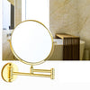 Double Sided Wall Mount 3X Magnifying Cosmetic Shaving Swivel Mirror Golden