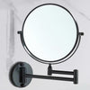 Double Sided Wall Mount 3X Magnifying Cosmetic Shaving Swivel Mirror Black