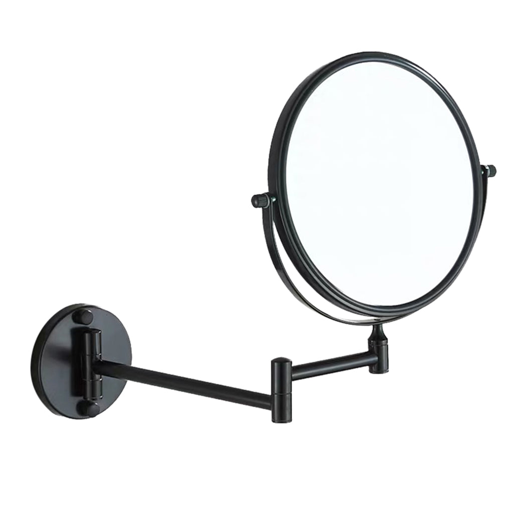 Double Sided Wall Mount 3X Magnifying Cosmetic Shaving Swivel Mirror Black