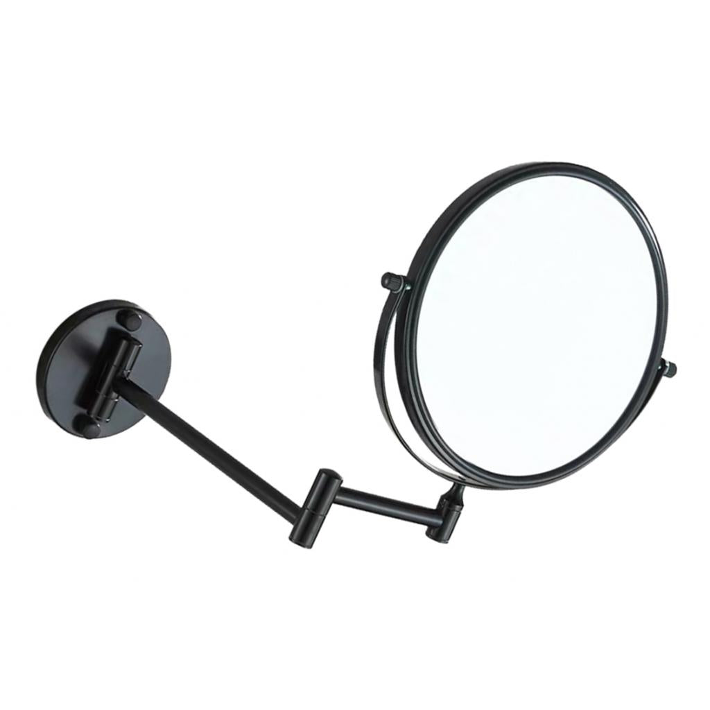 Double Sided Wall Mount 3X Magnifying Cosmetic Shaving Swivel Mirror Black