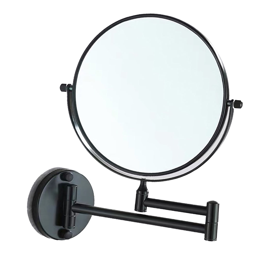 Double Sided Wall Mount 3X Magnifying Cosmetic Shaving Swivel Mirror Black