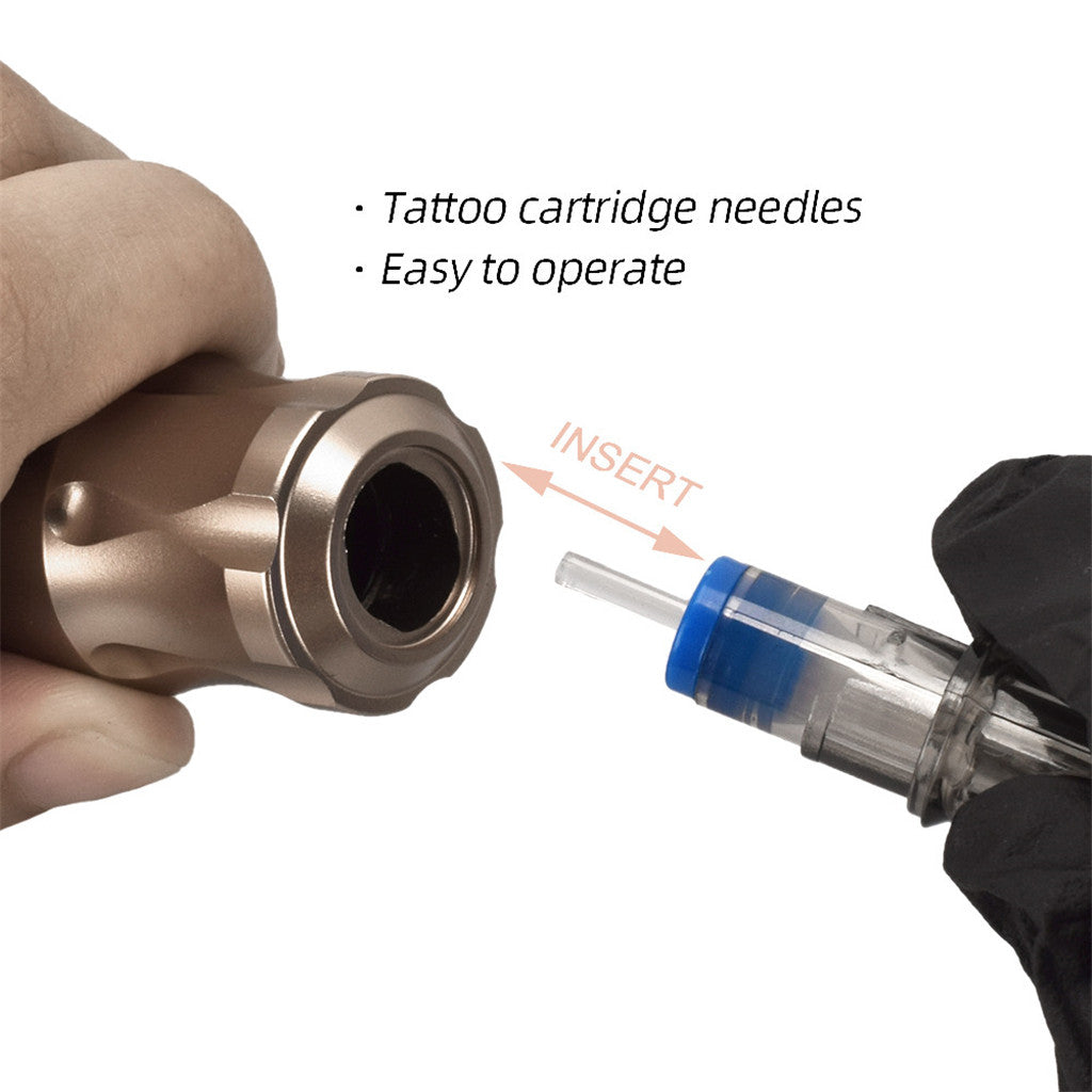 Zinc Alloy Motor Tattoo Machine Makeup Pen with DC Hook Line Champagne