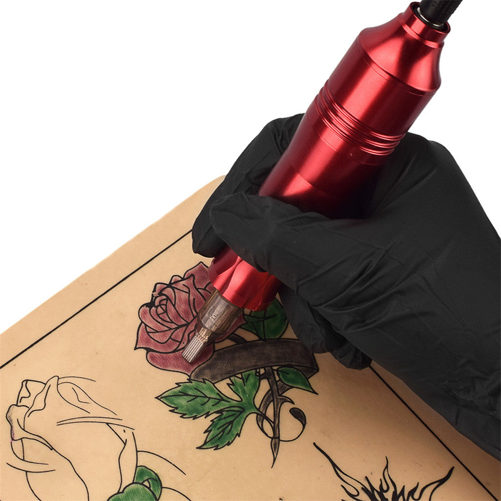Zinc Alloy Motor Tattoo Machine Makeup Pen with DC Hook Line Red