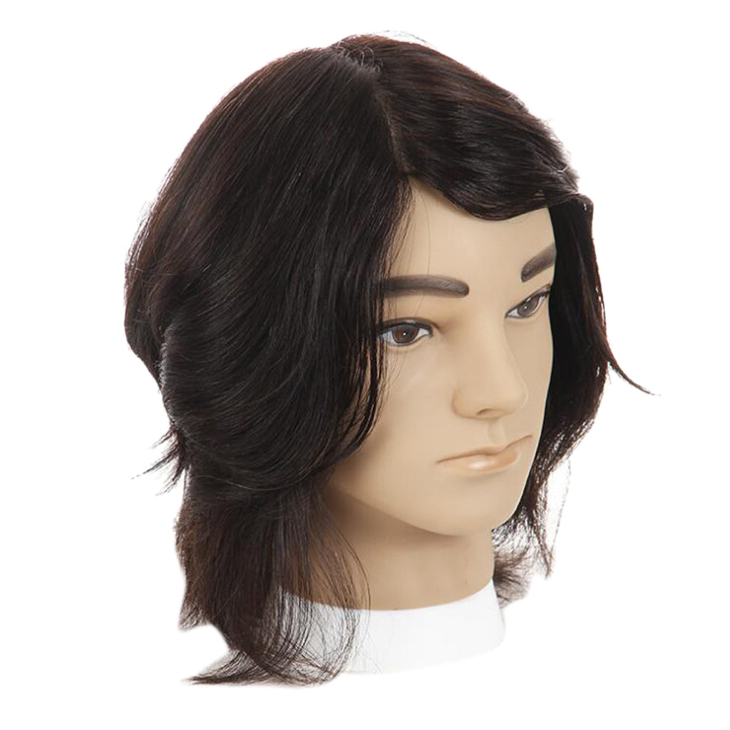 Male Mannequin Head 100% Human Hair Hairdresser Salon Training Practice Head