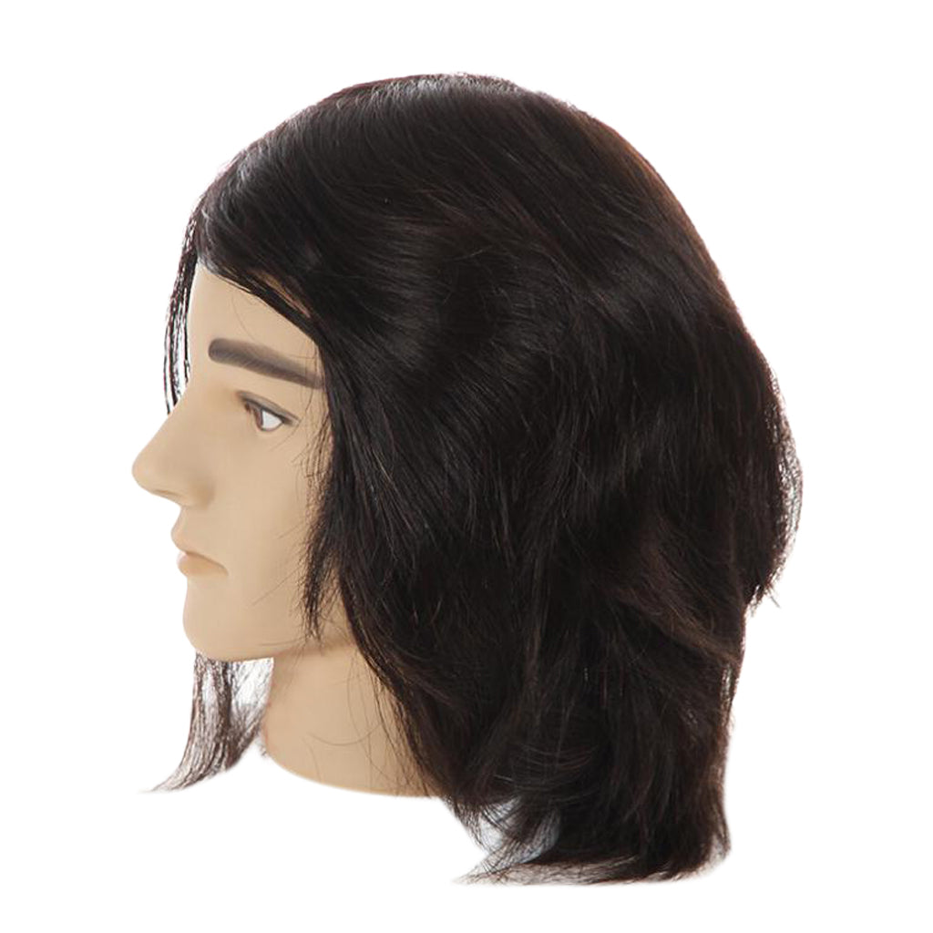 Male Mannequin Head 100% Human Hair Hairdresser Salon Training Practice Head