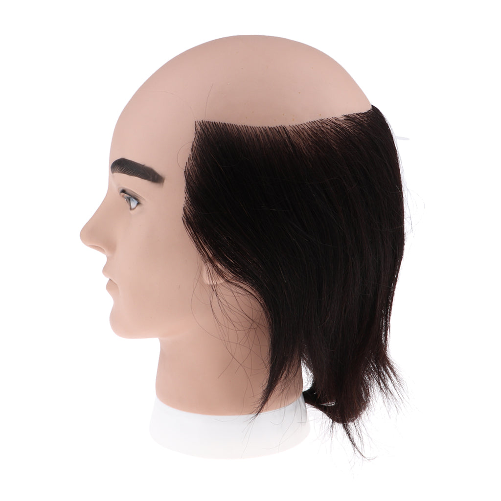 Human Hair Male Mannequin Head Hairdresser Salon Training Practice Head Half Bald