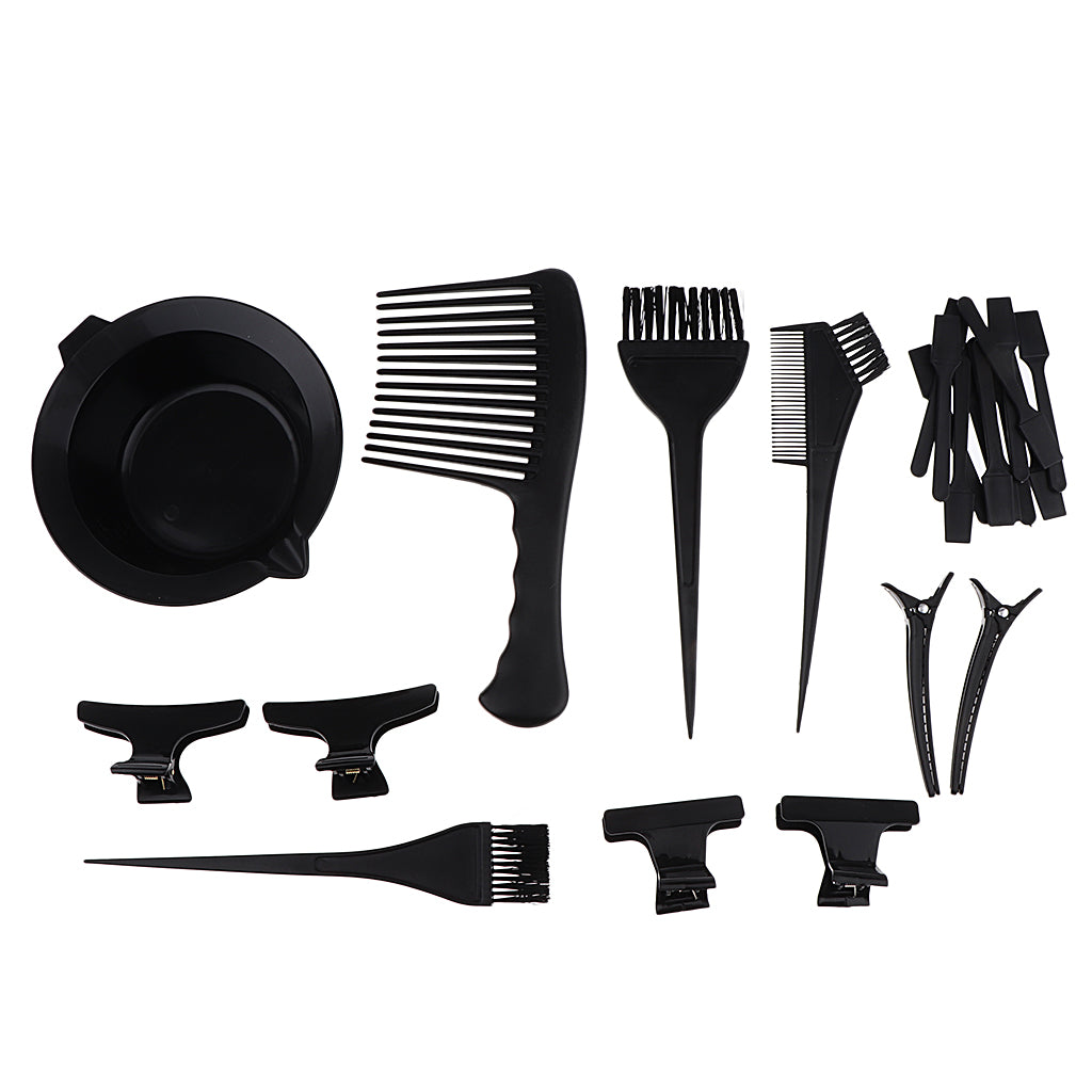 23pcs Hair Dye Coloring Tools Kit- Salon Hair Tint Bowl Brush Comb Clips Set