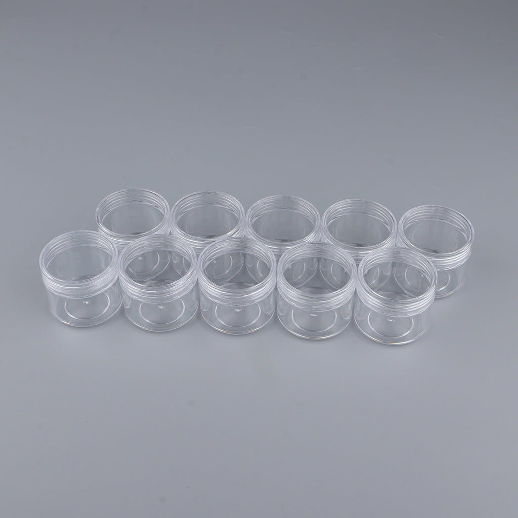 10x Empty Round Clear Makeup Jar Pot Powder Travel Cream Cosmetic Container 20g