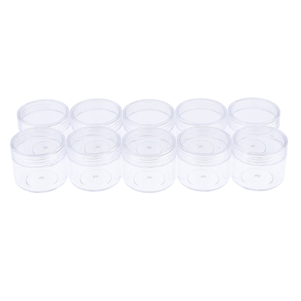 10x Empty Round Clear Makeup Jar Pot Powder Travel Cream Cosmetic Container 20g