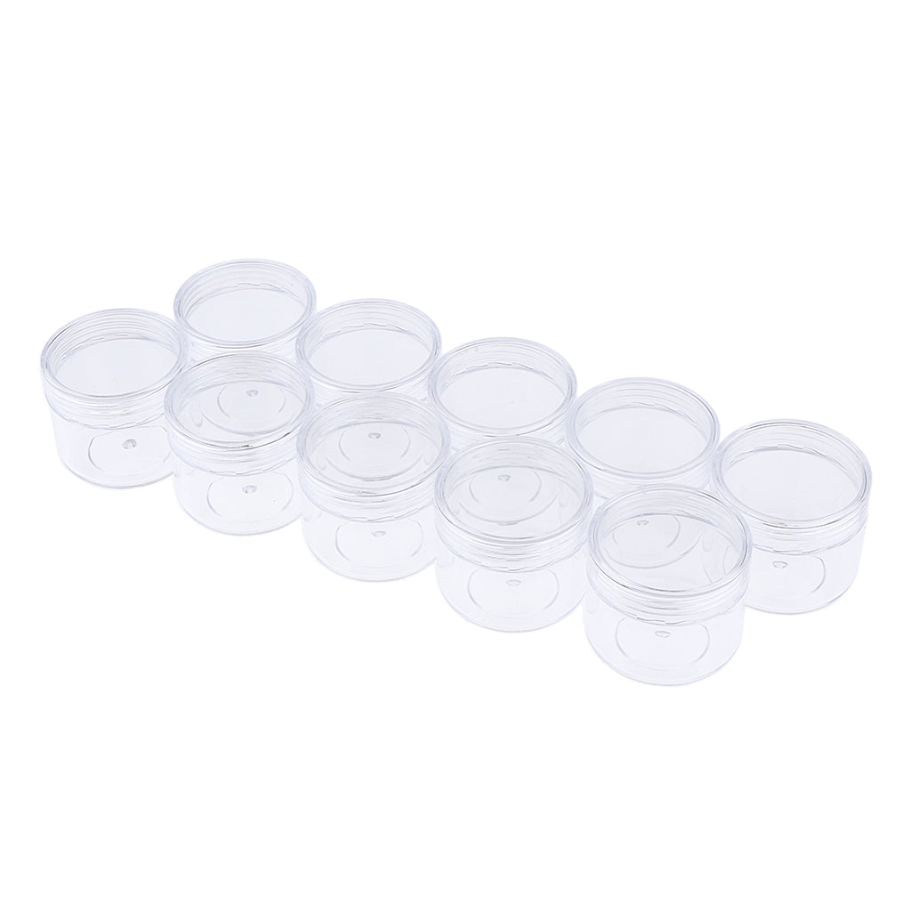 10x Empty Round Clear Makeup Jar Pot Powder Travel Cream Cosmetic Container 20g