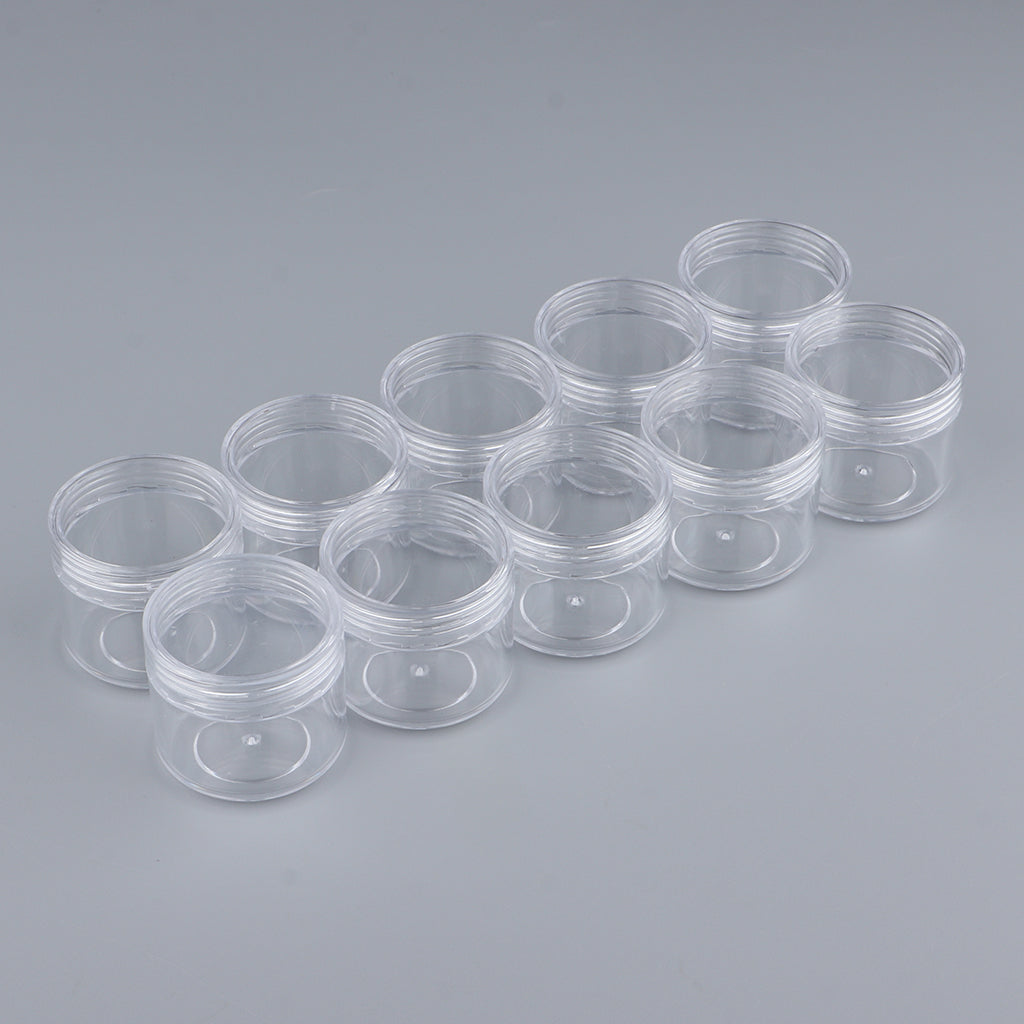 10x Empty Round Clear Makeup Jar Pot Powder Travel Cream Cosmetic Container 20g