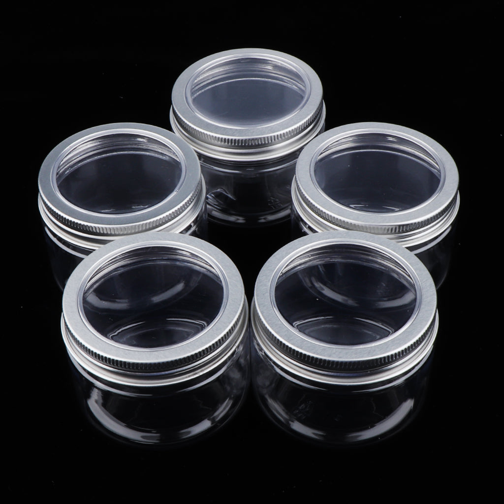 5pcs Makeup Pot Empty Cosmetic Jars  Lotion Cream Gel Containers Clear 120ml