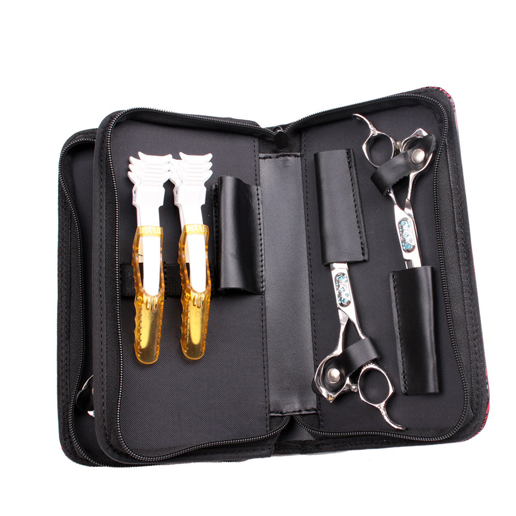 PU Leather Hair Scissors Shears Case Hairdressing Tool Pouch Bag Black