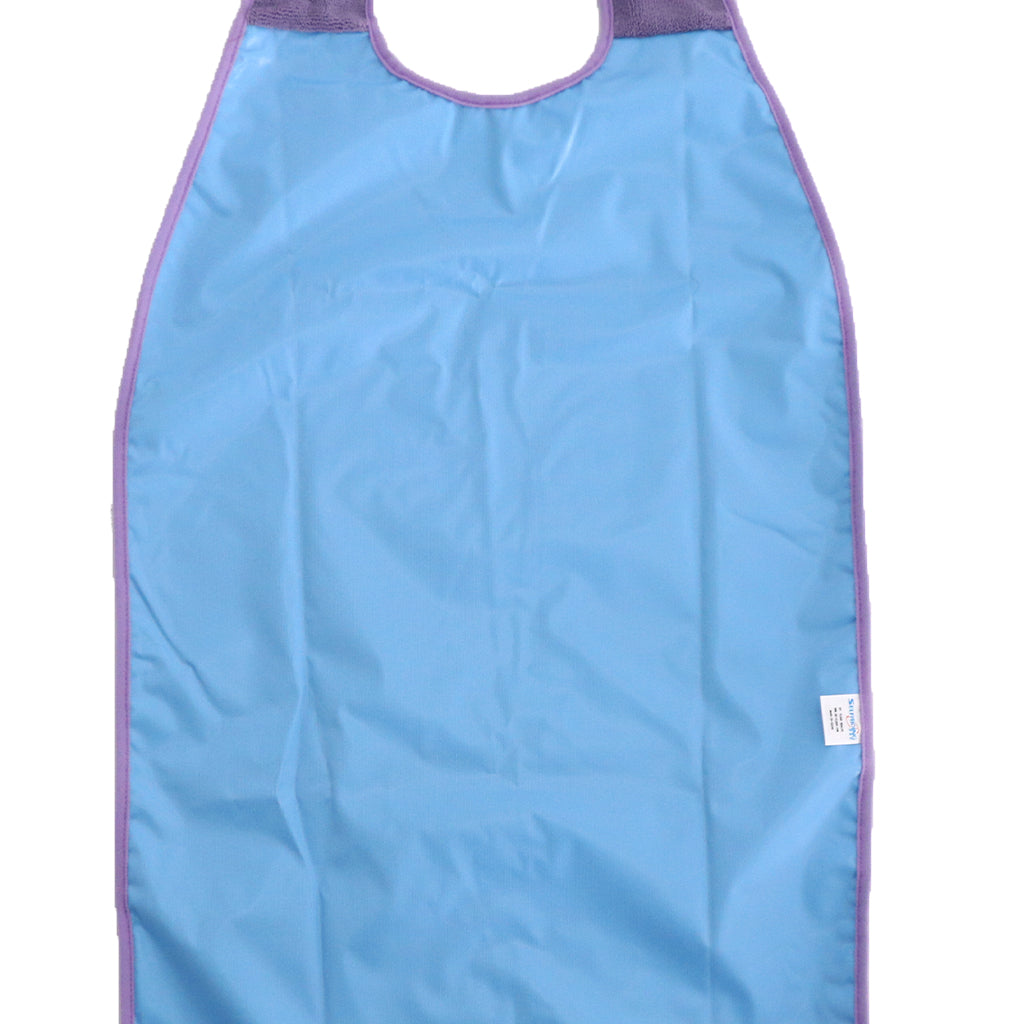 Waterproof  Adult Terry Cloth Mealtime Bib Disability Apron Washable Purple