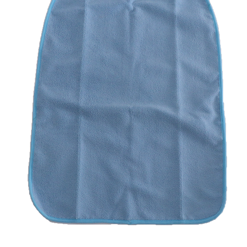 Waterproof  Adult Terry Cloth Mealtime Bib Disability Apron Washable Blue