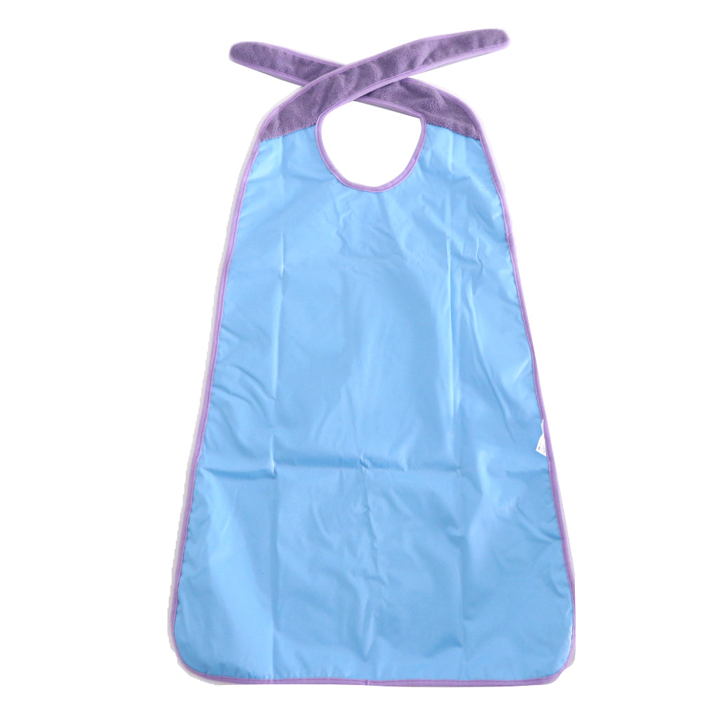 Adult Elders Bibs Waterproof Mealtime Protector Disability Aid Apron Purple