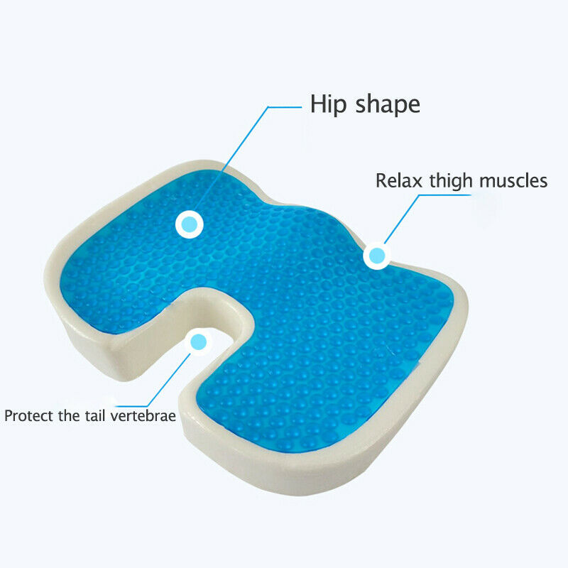 Coccyx Orthopedic Memory Foam Seat Cool Gel Cushion Chair Pad