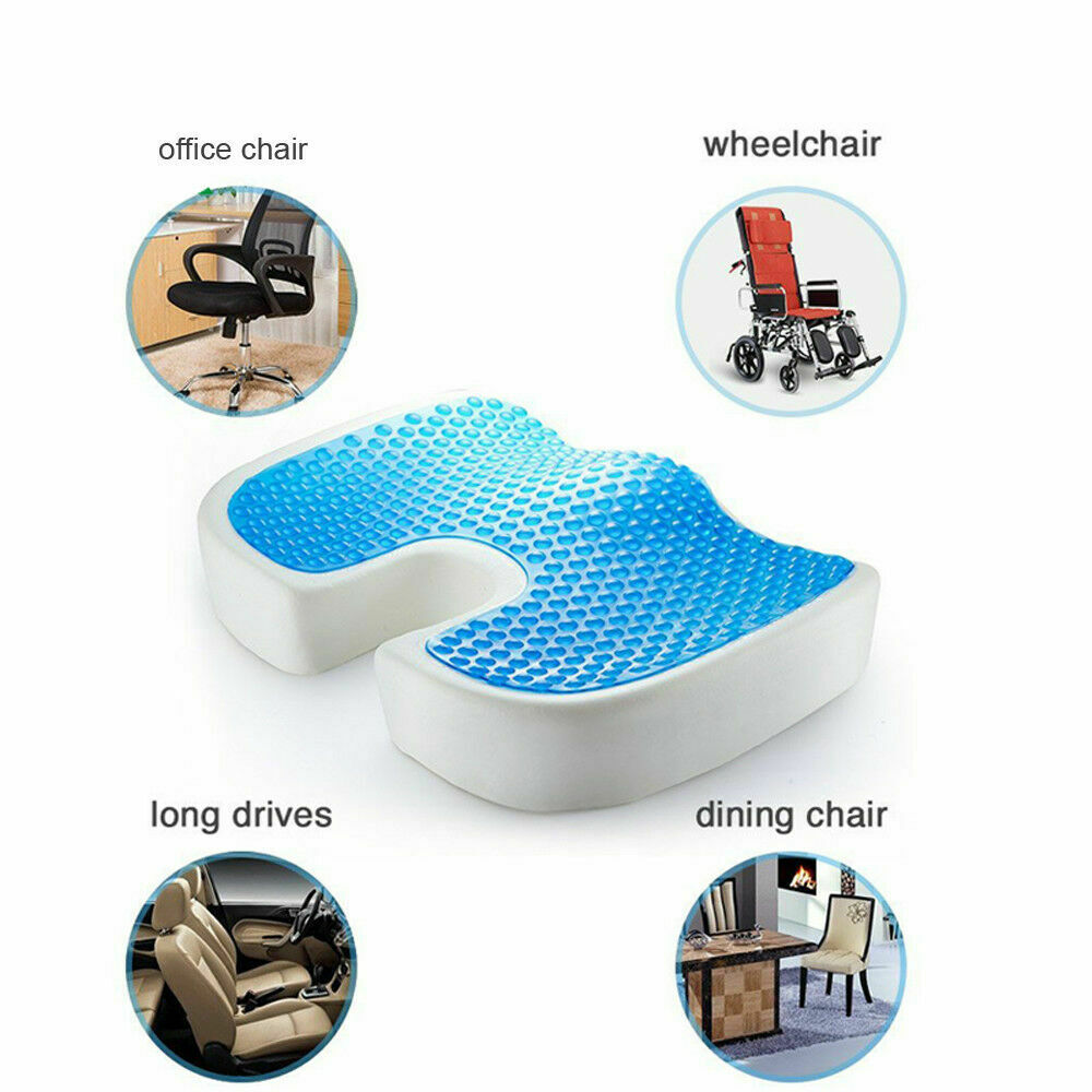 Coccyx Orthopedic Memory Foam Seat Cool Gel Cushion Chair Pad