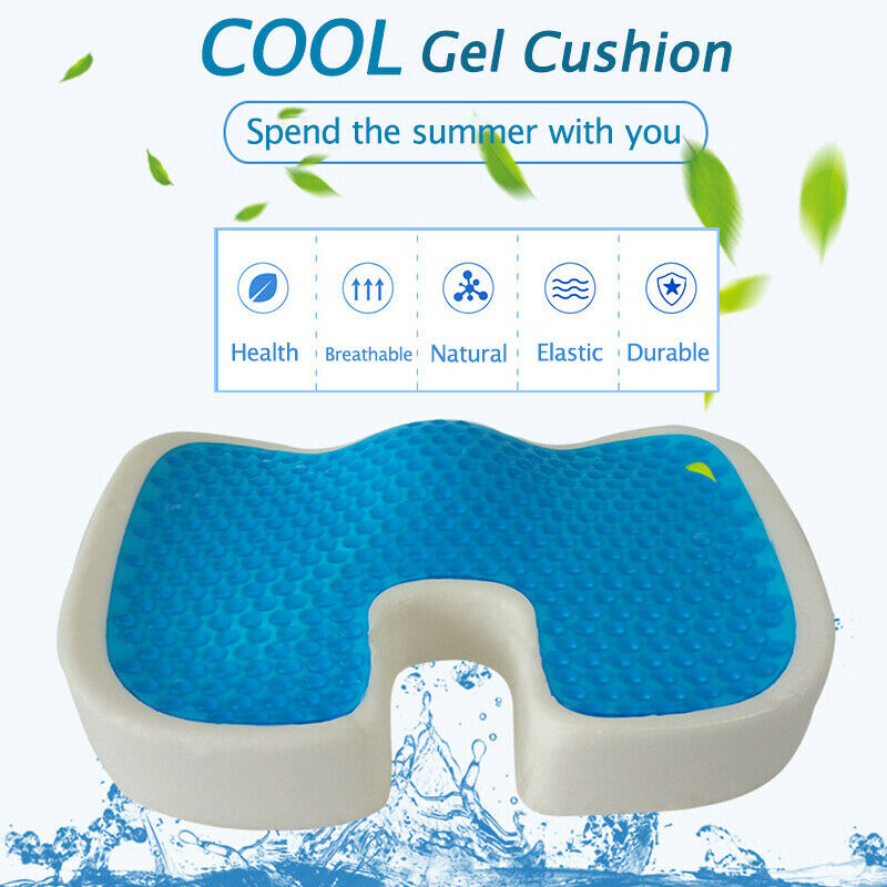 Coccyx Orthopedic Memory Foam Seat Cool Gel Cushion Chair Pad