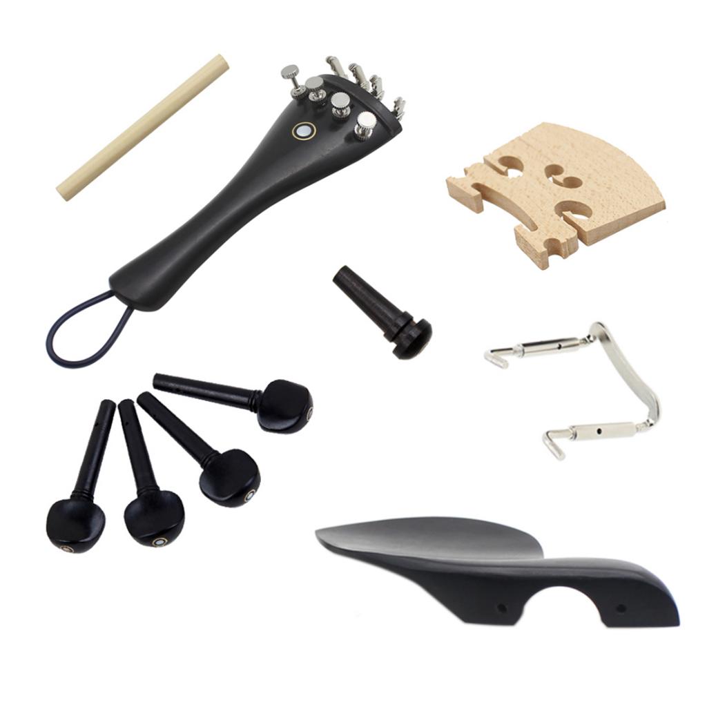 1 Set Ebony 4/4 Size Violin Fiddle Replacement Accessory