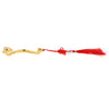 Chinese Traditional Craft Golden Ruyi Ornament Fengshui Power Scepter Decor