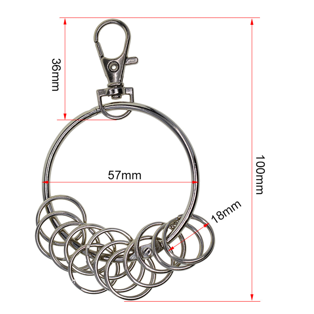 10 sets Silver Swivel Lanyard Snap Hook with Key Rings Jewelry Findings