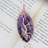 Wire Wrapped Tree of Life Necklace Natural Gemstone Pendant Jewelry Making 6
