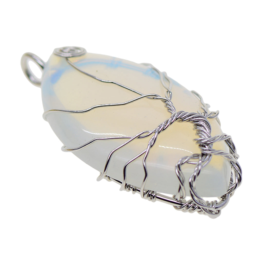 Wire Wrapped Tree of Life Necklace Natural Gemstone Pendant Jewelry Making 7