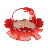 Rattan Lace Peal Wedding Basket Flower Crystal Basket Party Decors Red