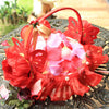 Rattan Lace Peal Wedding Basket Flower Crystal Basket Party Decors Red