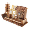 Wooden House Windmill Sailboat Pen Holder Music Box Gift for Children Kids