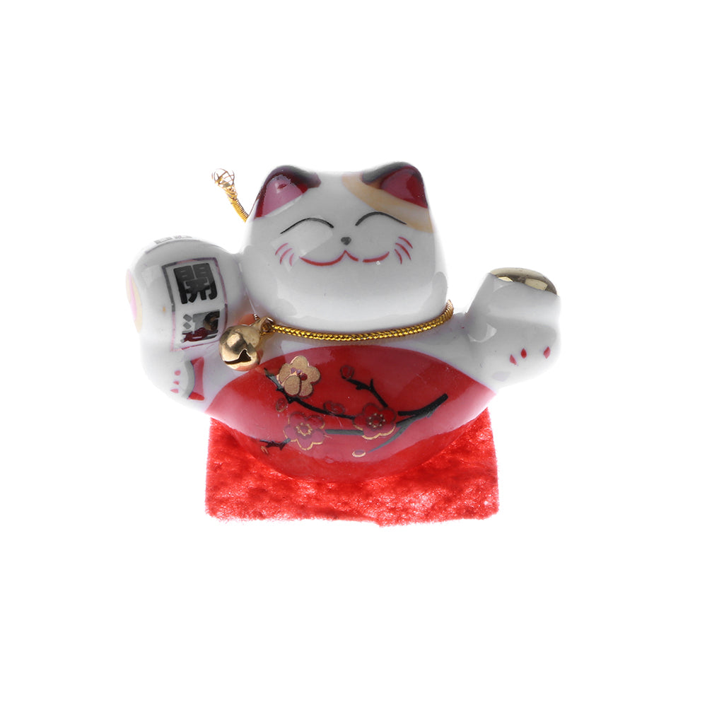 5pcs Waving Hand Fortune Cat Animal Statue Figure Toy Home Decoration #B