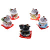 5pcs Waving Hand Fortune Cat Animal Statue Figure Toy Home Decoration #C