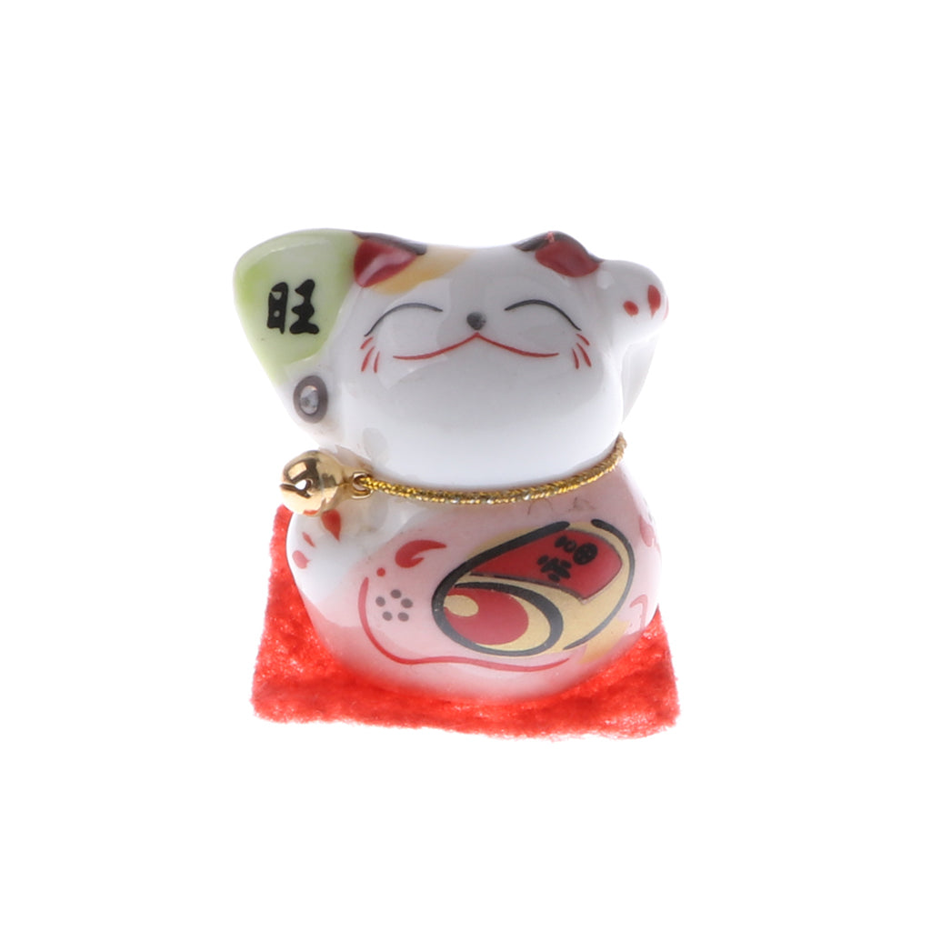 5pcs Waving Hand Fortune Cat Animal Statue Figure Toy Home Decoration #C