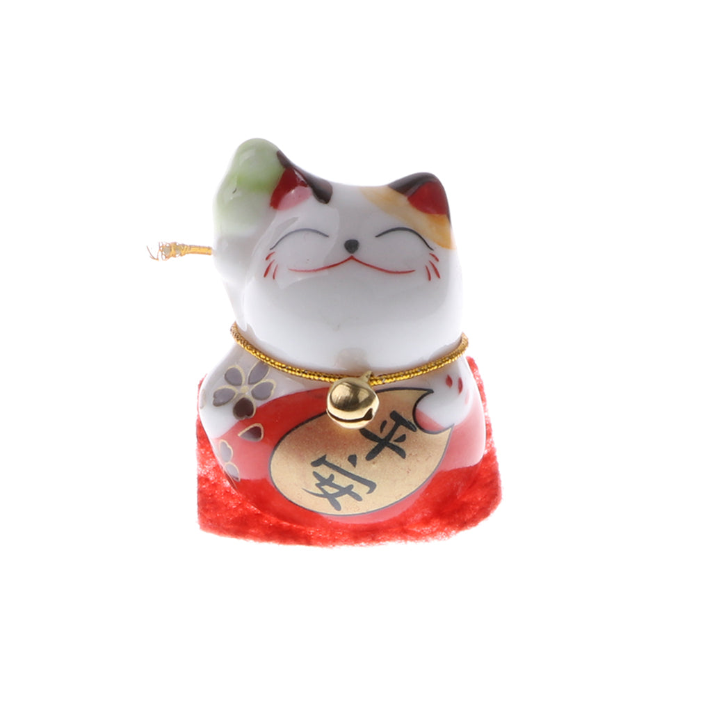 5pcs Waving Hand Fortune Cat Animal Statue Figure Toy Home Decoration #C