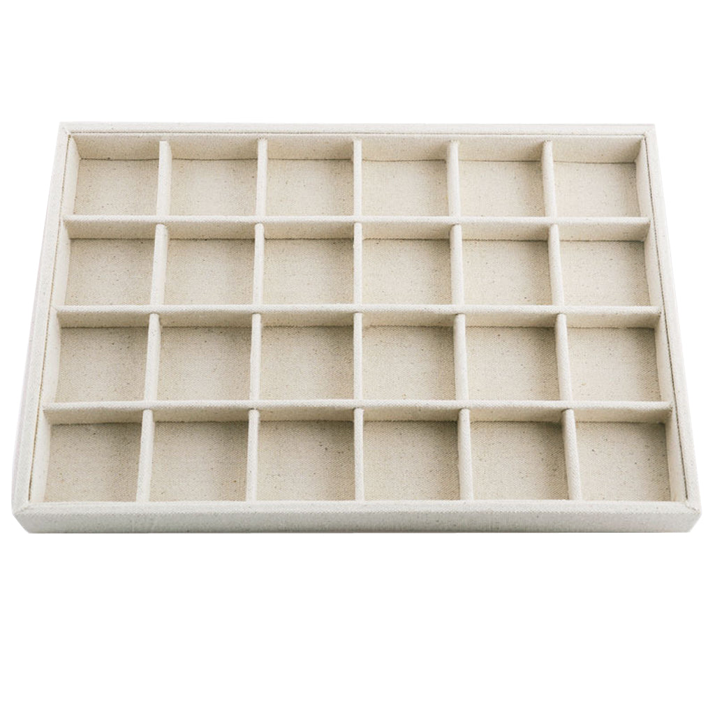 Rings Earrings Jewelry Display Organizer Tray Holder 24 Grids Tray