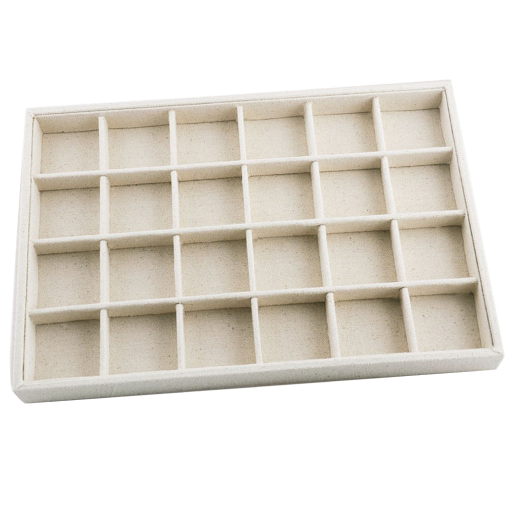 Rings Earrings Jewelry Display Organizer Tray Holder 24 Grids Tray