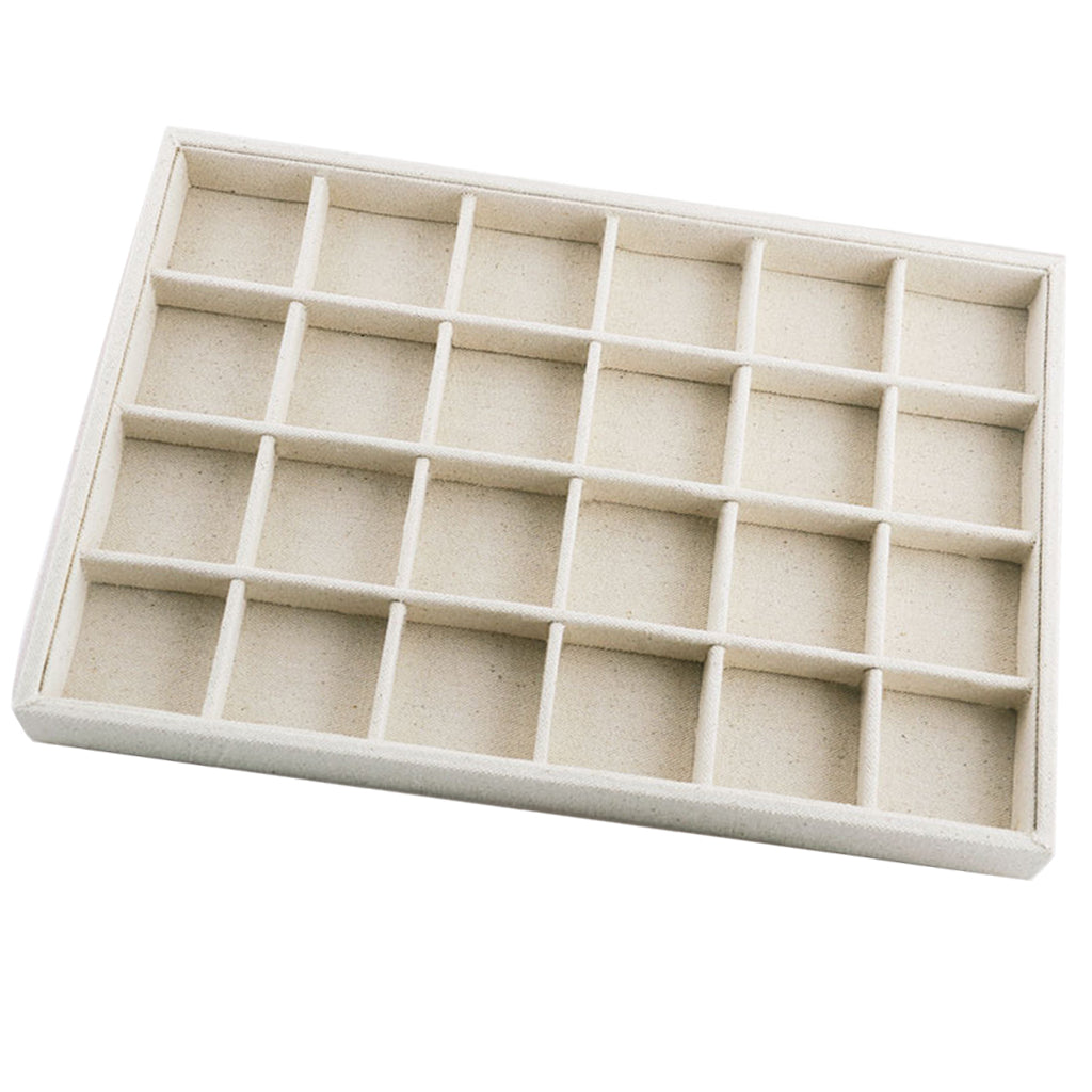 Rings Earrings Jewelry Display Organizer Tray Holder 24 Grids Tray