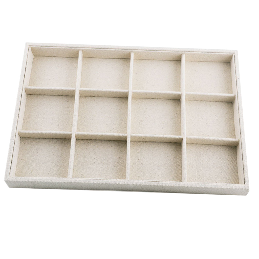 Rings Earrings Jewelry Display Organizer Tray Holder 12 Grids Tray