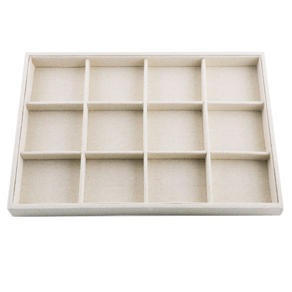 Rings Earrings Jewelry Display Organizer Tray Holder 12 Grids Tray