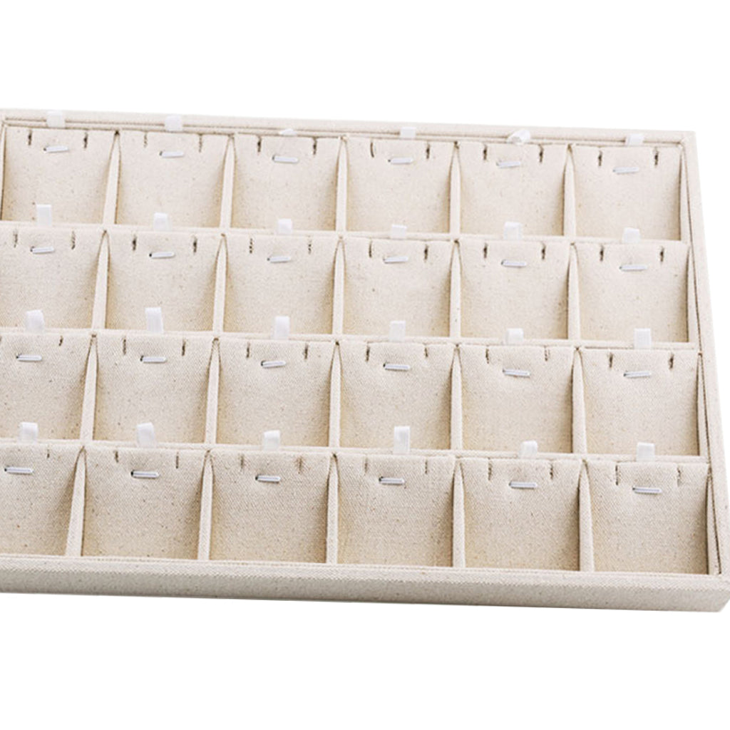 Rings Earrings Jewelry Display Organizer Tray Holder 24 Grids Necklace Tray