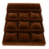 Velvet Jewelry Display Trays Bracelet Organizer Storage Pillow Trays Brown