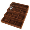 Velvet Jewelry Display Trays Bracelet Organizer Storage Pillow Trays Brown